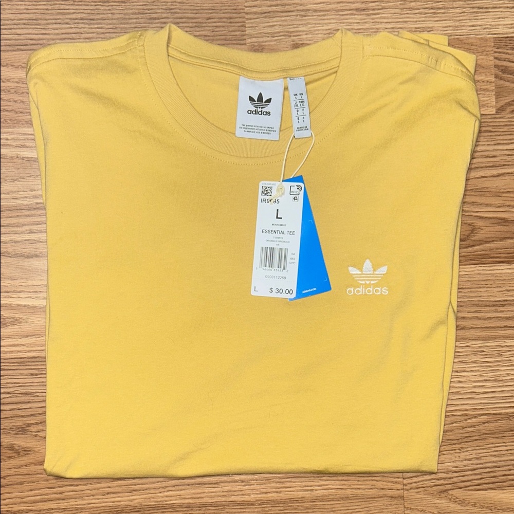 NWT Adidas Men's Essential Yellow Tee